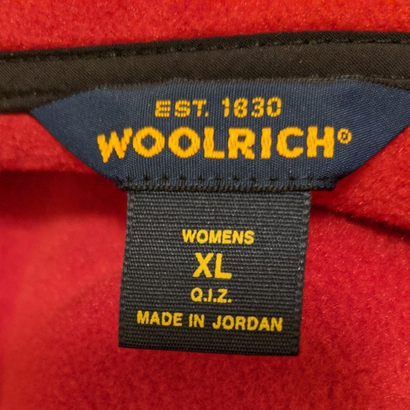 Woolrich Red Fleece Zip Front Jacket with Pockets XL - Picture 3 of 10